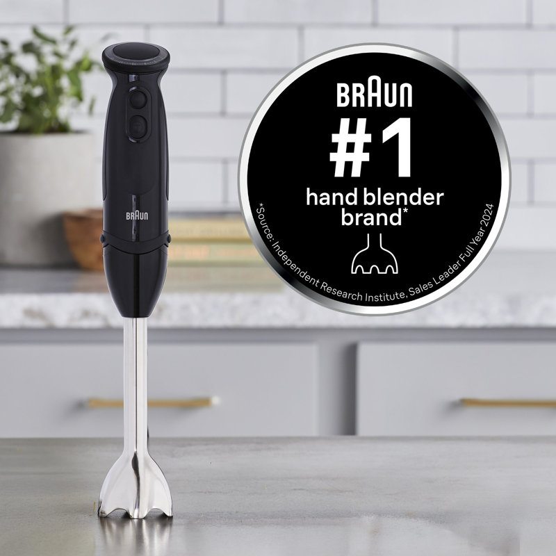 Braun Handheld Electric Immersion Blender with Whisk, Chopper, Masher & Blending Shaft
