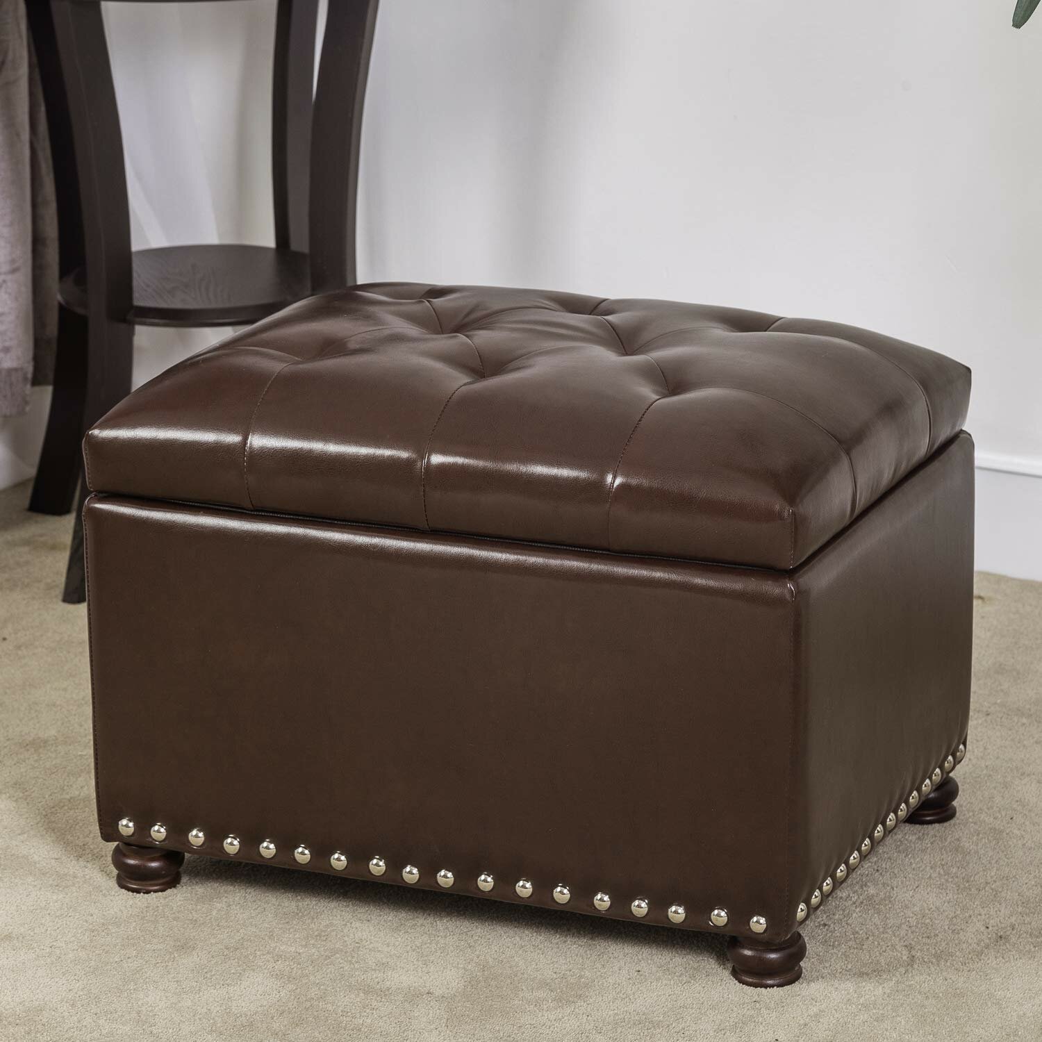 Modern Faux Leather Ottoman Footrest Stool Foot Rest Small Chair Seat Sofa  Couch, 1 - Fred Meyer