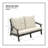 Loveseat with Cushion Wood Grain Outdoor Garden Sofa Sofa Set for Porch Poolside Terrace and Yard
