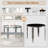 37"Modern Glass Dining Table Set, Irregular Stainless Steel Table Legs And Velvet Tufted Backrest Chairs-1077250770-1077250775-1077250774