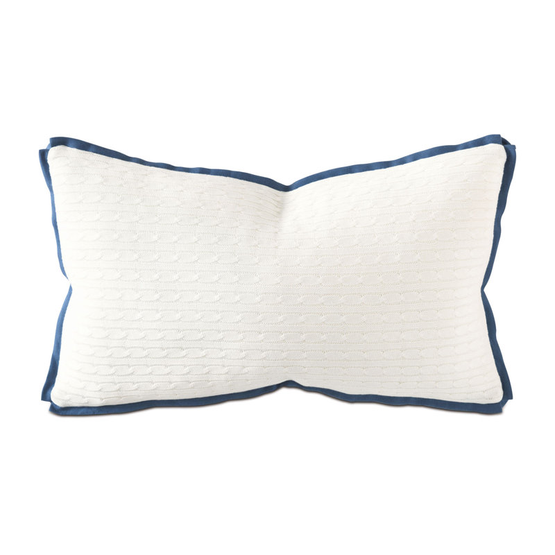 Housse et insert de coussin lombaire en plumes de coton Marvel Jude, Saphir