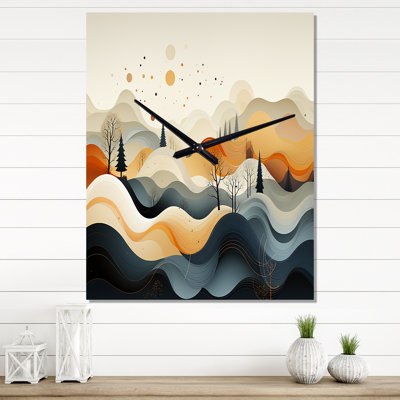 Horloge murale sarcelle orange