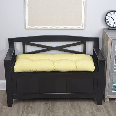 Winston Porter The Gripper Omega Non-Slip Tufted Bench Cushion For Indoor Furniture, Entryway Storage, Bay Window, Corner Nook Or Piano Seat, 27 Inches, 09 Flame