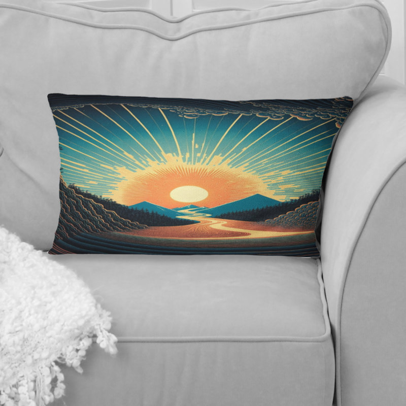 Coussin «Walking Towards The Full Moon IV - Abstract Landscape»