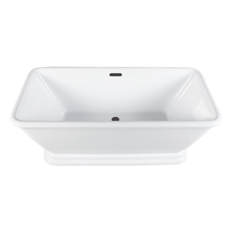 Baignoire piédestal rectangulaire ovale en acrylique avec drain à double face 66 "Kingston Eden Aqua Eden, Noir mat