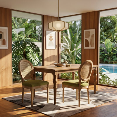 Chaise de salle à manger à structure en bois d'hévéa massif l 23,4 po x P 19,3 po x H 37,4 po A&A Furniture