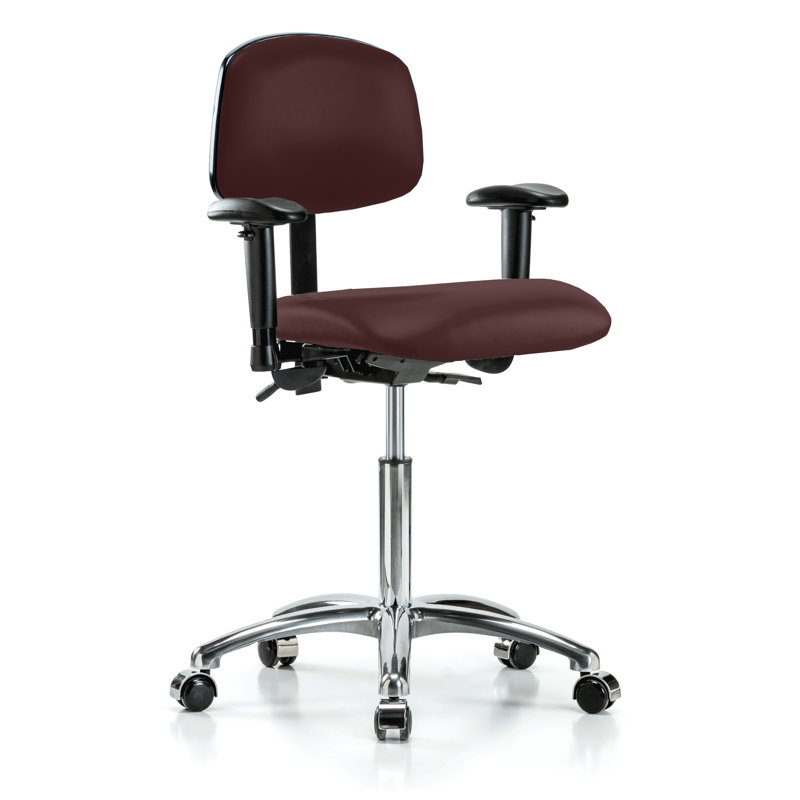 Vinyl Drafting Chair, Burgundy