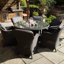 PARIS 6 Seater Round Carver Dining Set 140cm Table with 6 Imperial Chairs including Cushions