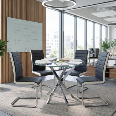 4 -Person Glass Dining Set