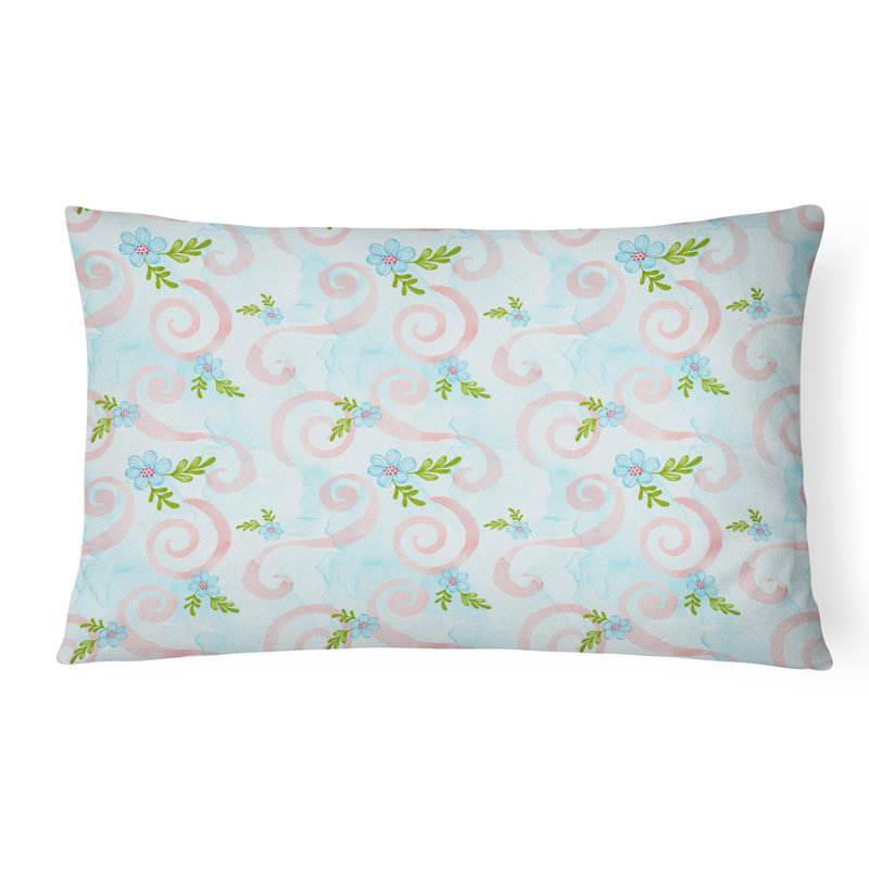  Coussin décoratif intérieur / extérieur WatercolorFlowers and Swirls