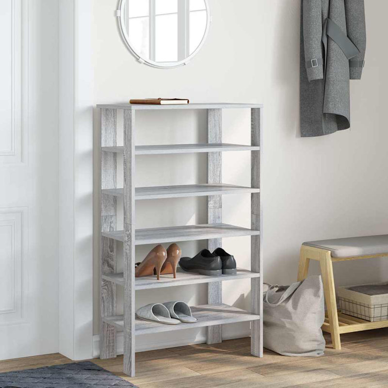 10 Pair Shoe Rack, Grey Sonoma