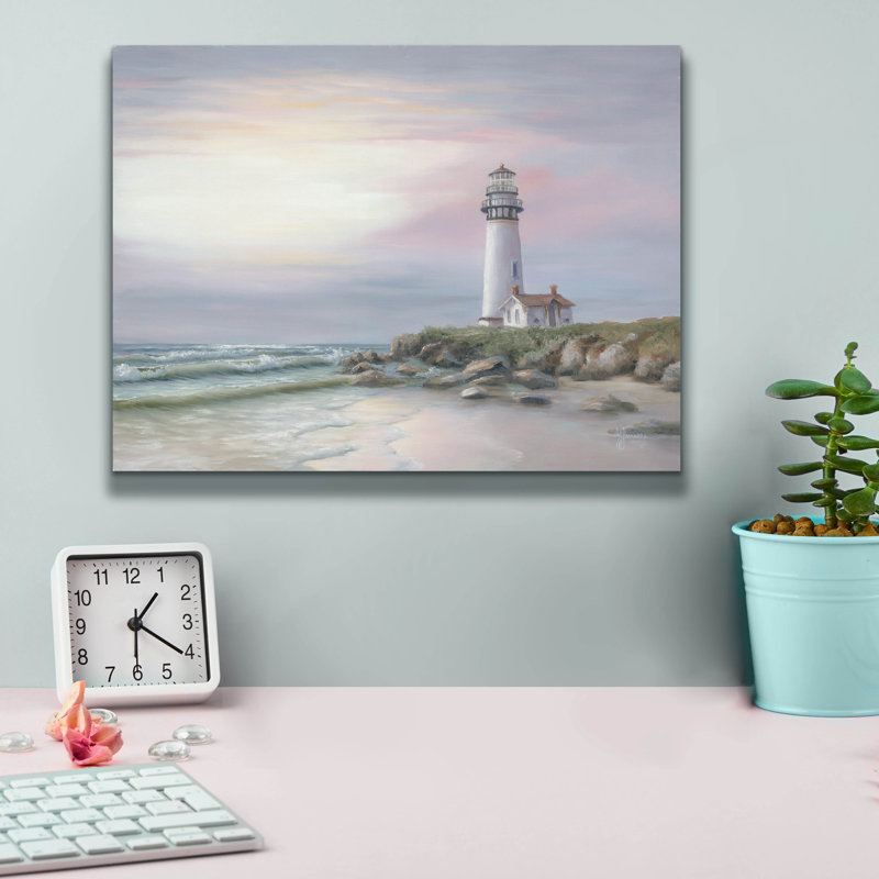 Toile épique «Lighthouse at Sunset» par Georgia Janisse, 16 po x 12 po, H 12 po x l 16 po
