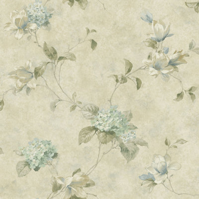 Rouleau de papier peint Carpinteria Magnolia Hydrangea Trail L 33 pi x l 20,5 po