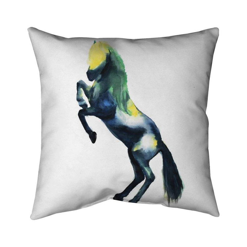 Greeting Horse Square Throw Pillow Cover, 16" H x 16" W, Pillow Cover Only - No Insert