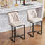 Ensemble de 2, tabouret de bar rembourré moderne avec dossier capitonné, chaise à hauteur de comptoir avec structure en métal robuste, siège rembourré confortable-81910270