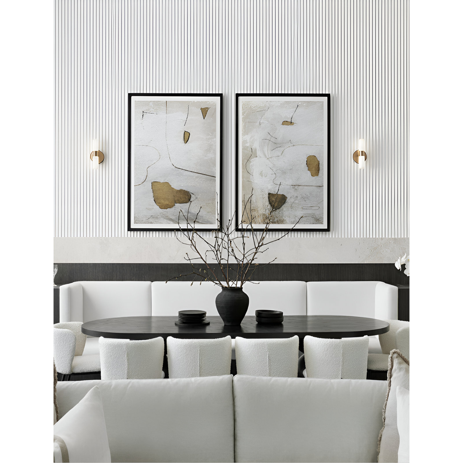 Conners Single Light Dimmable Flush Mounted Sconce, Brass