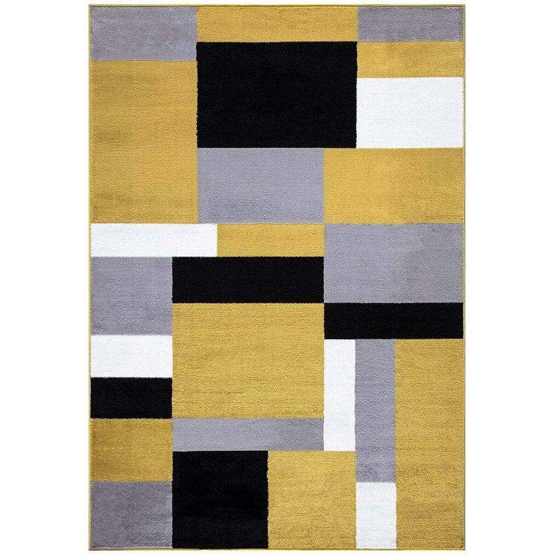 KILAS Beige Brown Area Rug & Runner – Non-Slip Polypropylene Carpet for Hallway, Bedroom & Kitchen, Rectangle 60 x 110cm