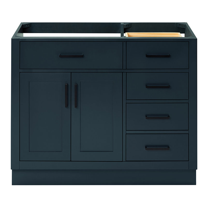 42" Single Bathroom Vanity Base only, Matte Black, Midnight Blue