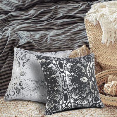 Square Animal Print Cotton Throw Pillow Cover