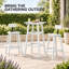 Ensemble de table de bar avec 2 tabourets, table haute carrée de 107 cm (42 pouces), aspect bois texturé blanc, tabourets avec dossier et repose-pieds, gain de place pour terrasse, jardin ou balcon.-102181034