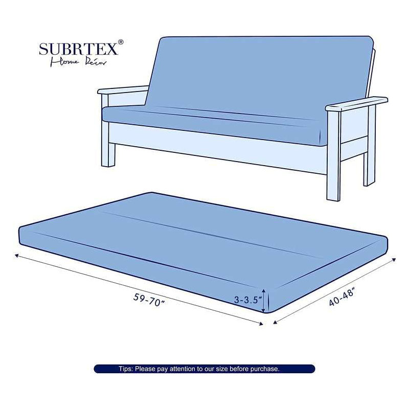 Housse pour futon à coussins carrés/rectangulaires, Gris