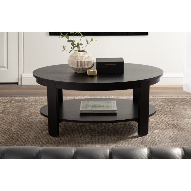 Table basse de salon ovale à plusieurs niveaux, Noir