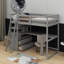 Lit mezzanine simple avec bureau et tablettes-980139249