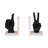 Modern Metal and Marble Hand Gesture Bookends, Decorative Stone and Aluminum Display Accents, Set of 2-998991113