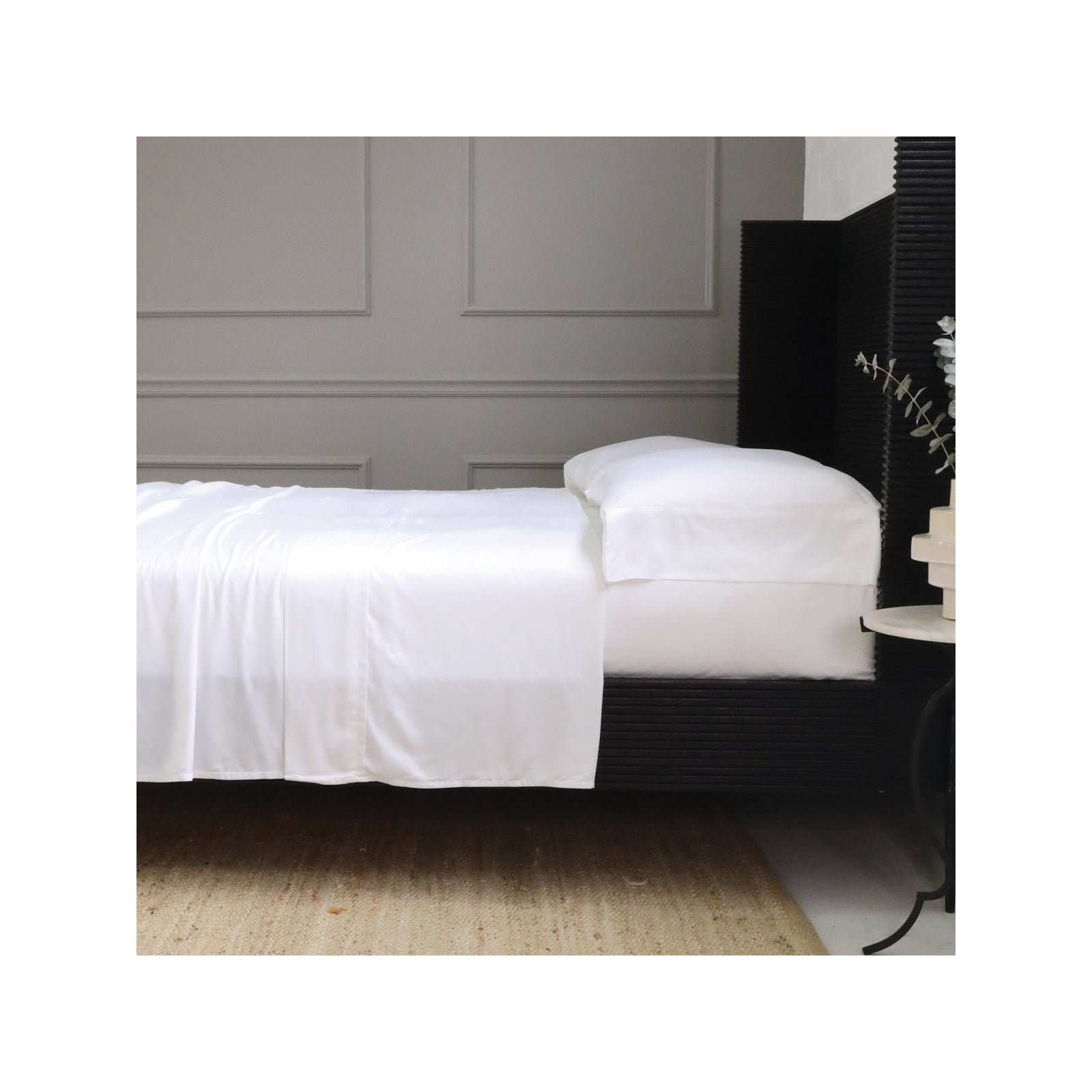 Langston Rayon From Bamboo Machine Woven Sheet Set, Queen, White