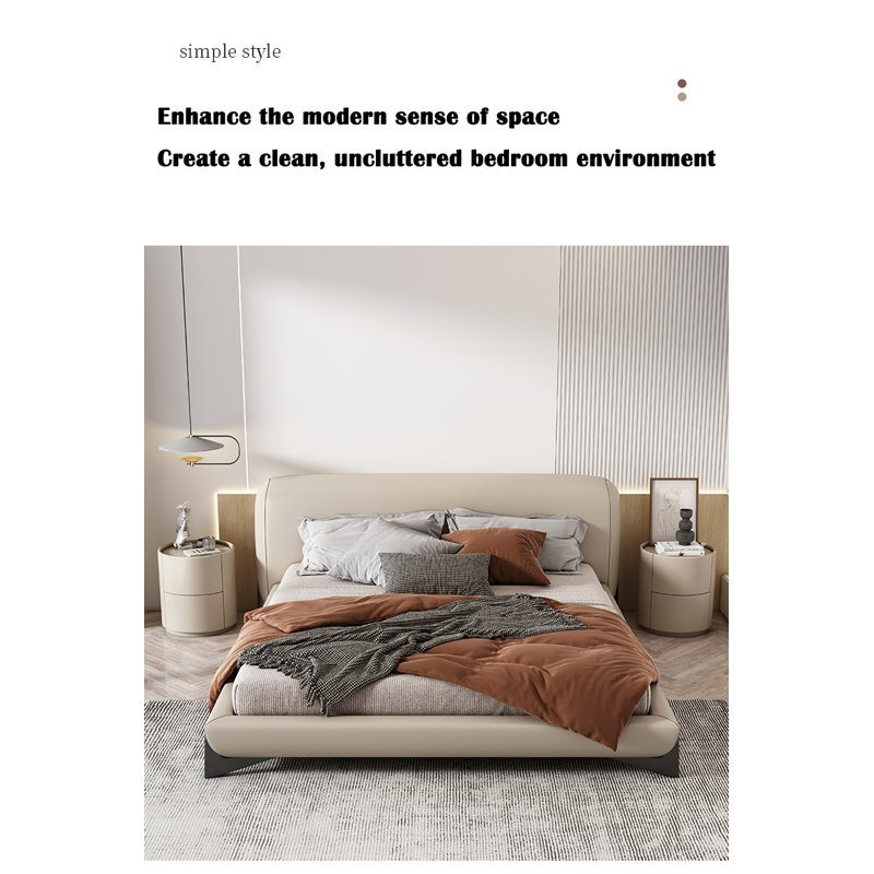Chenique Nordic Minimalism Round Solid Wooden Bedside Table, White