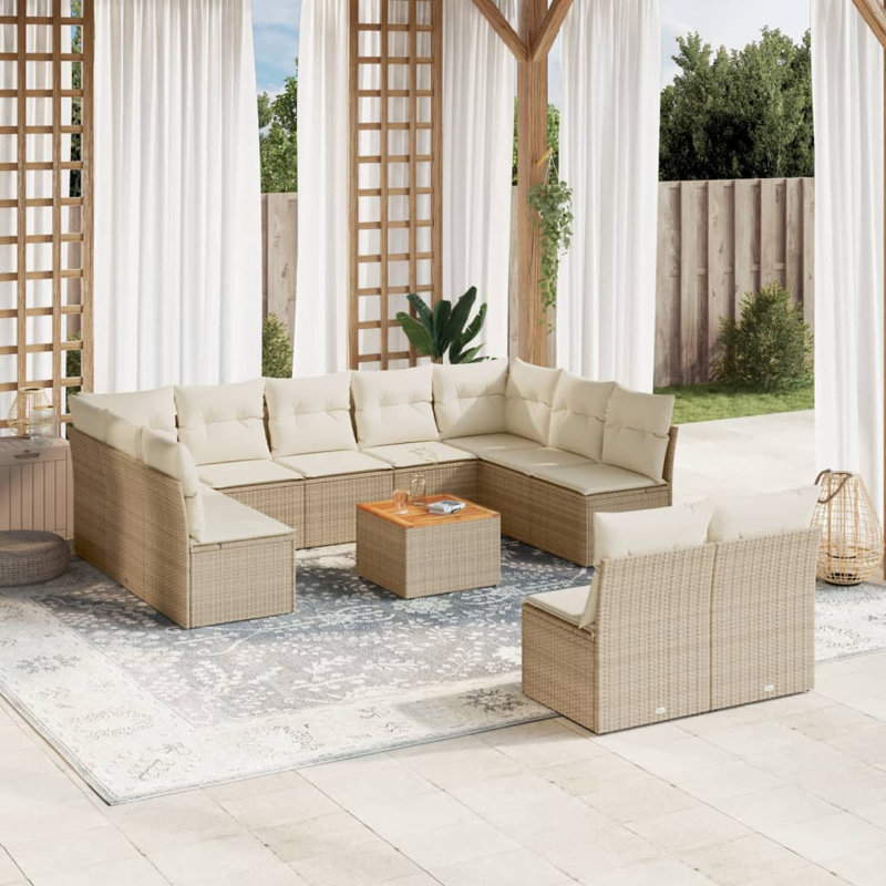 Ensemble de canapé de jardin modulaire en rotin PE 12 pièces Vidaxl