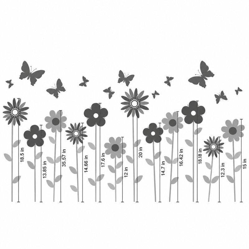 Plants & Flowers Non-Wall Damaging Wall Decal, Scheme B