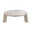 Table basse 48 po en marbre blanc et argent et acier inoxydable