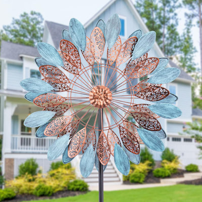 75" Multi-color Wind Spinner - Yard Decorations -wind Spinner With Metal Stake - Garden Decoration