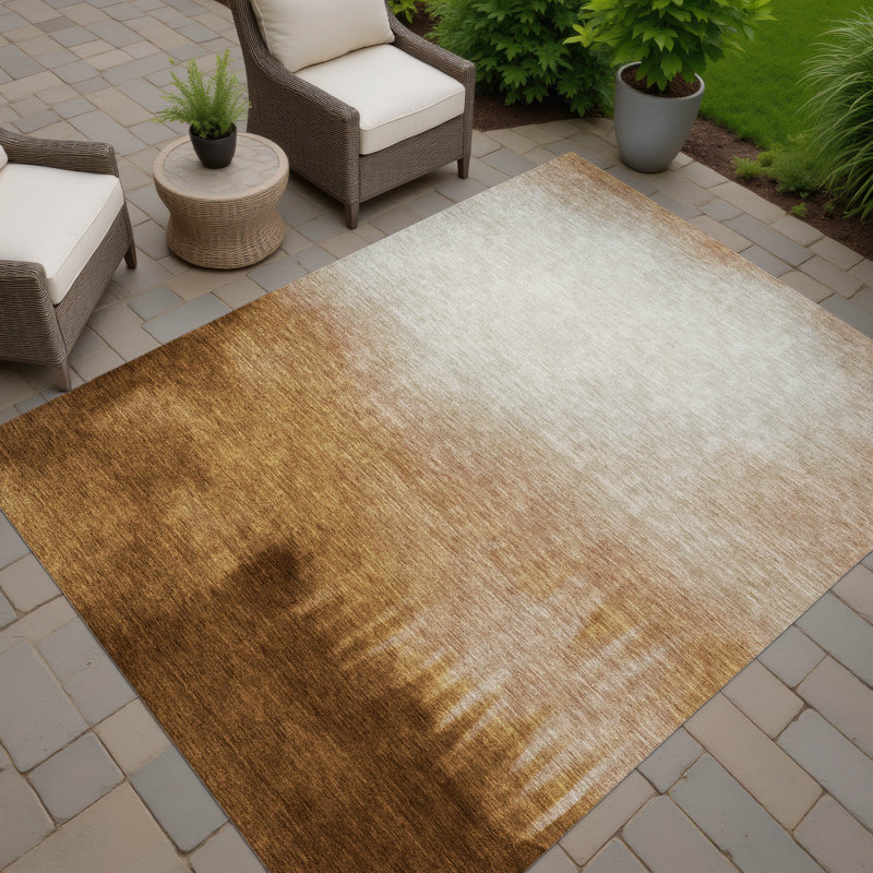 Machine Washable Indoor/Outdoor Magruder ACN2420 Abstract Rug, Rectangle 10' x 14'