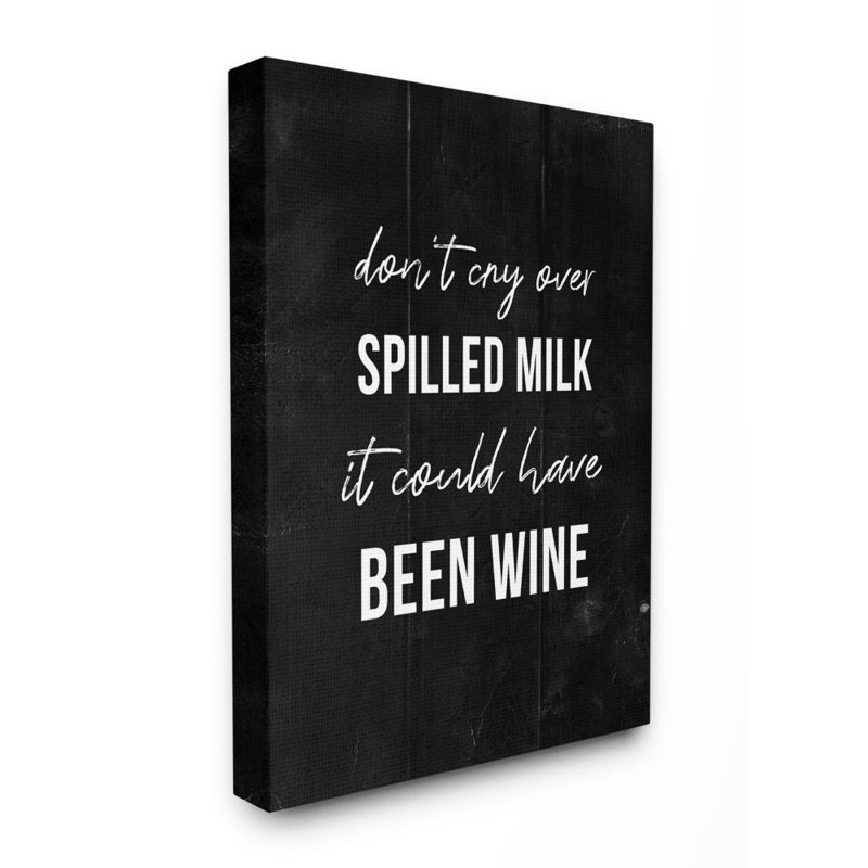 «Rustic Spill Milk Expression Wine Comedy» par Michael Mullan - impression d'art graphique, Toile tendue, H 40 po x l 30 po