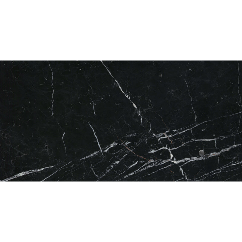 Marble Marquina™ Black 12 In. X 24 In. Polished Marble Floor And Wall Tile (10.01 Sq. Ft./Case)