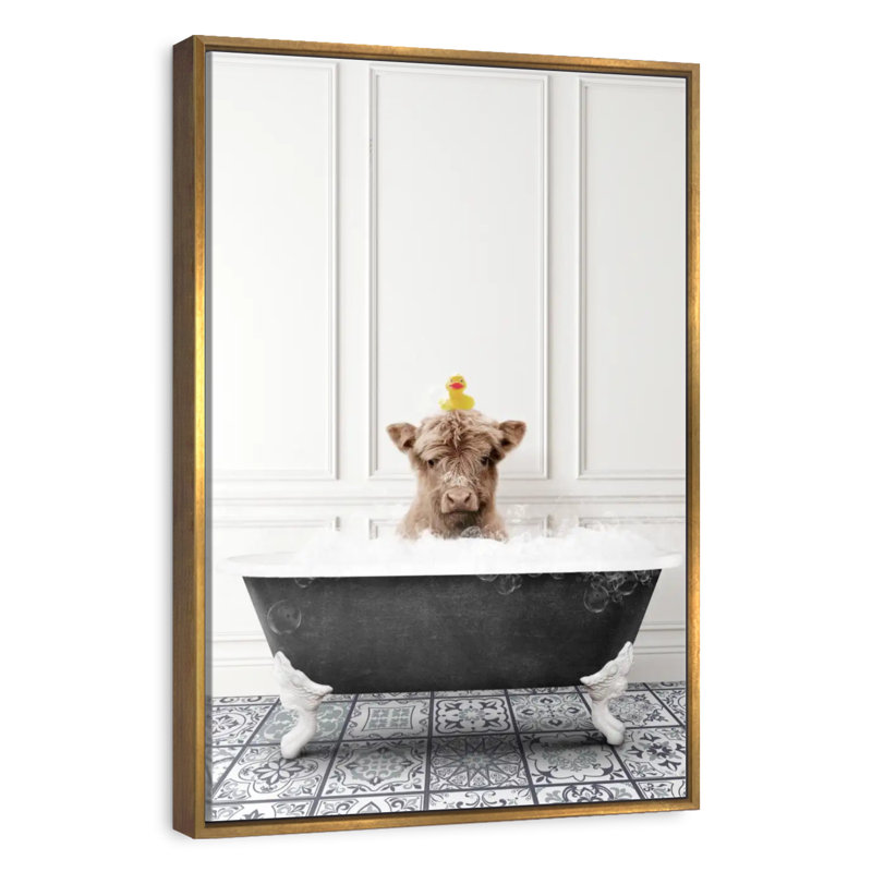 Bain à bulles Highland, Cadre flottant doré, 21 po x 31 po