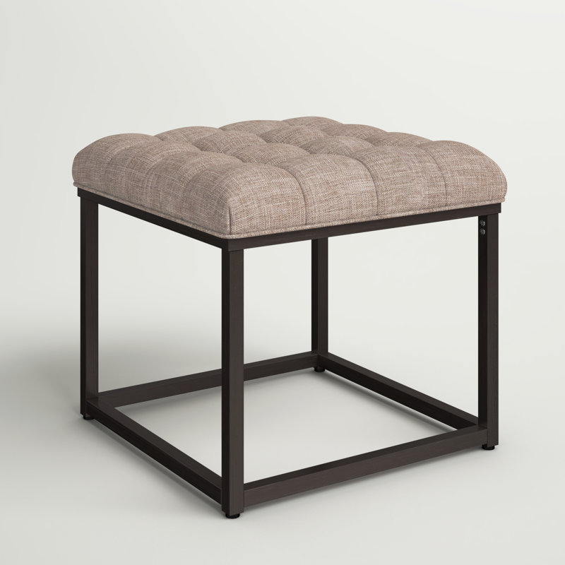 Kersley Upholstered Ottoman, Light Brown