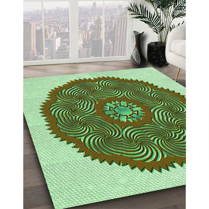 Tapis 100% à motifs lavables à la machine 2989PAT3716GRN, Rectangle 2 pi x 3 pi