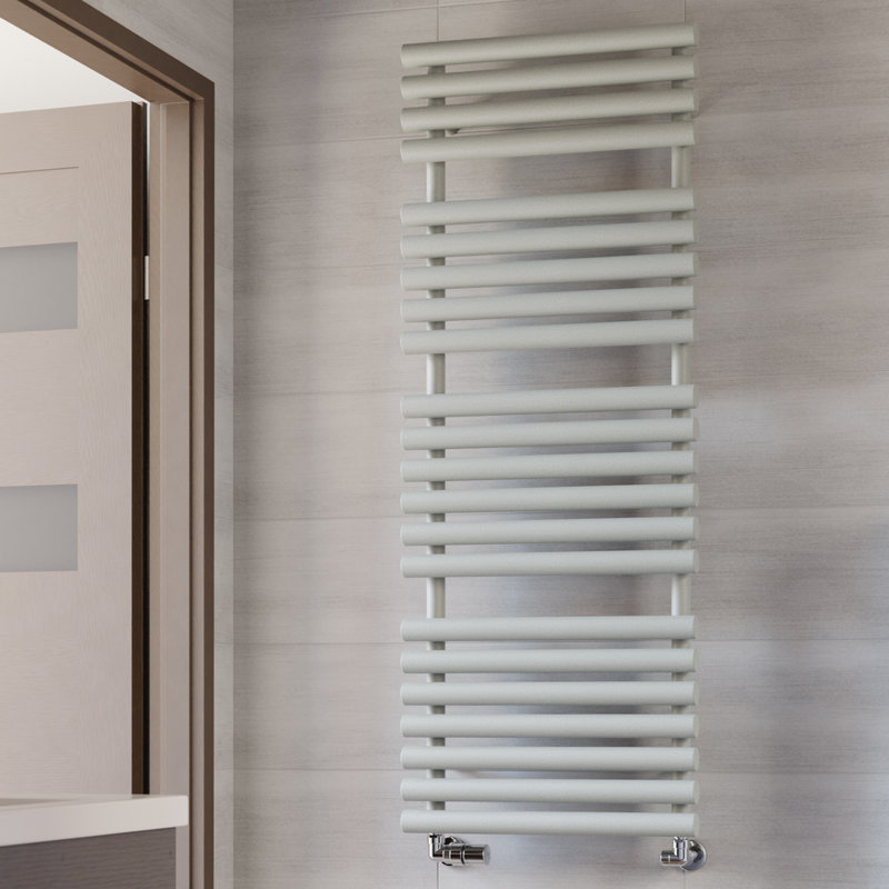 Rolo Towel Heated Towel Rail, 1360cm H x 520cm W x 123cm D, Grey