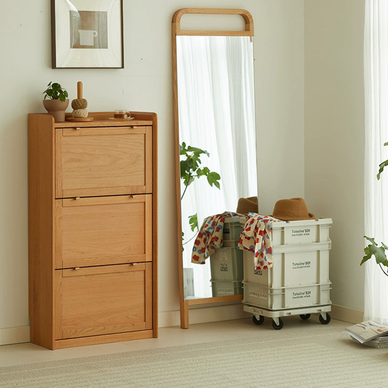 Rangement pour chaussures en bois massif Burlywood