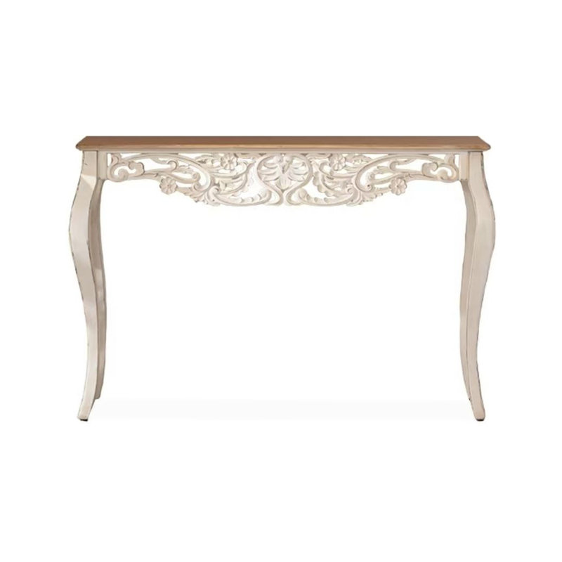 Console rectangulaire en bois manufacturé blanc naturel