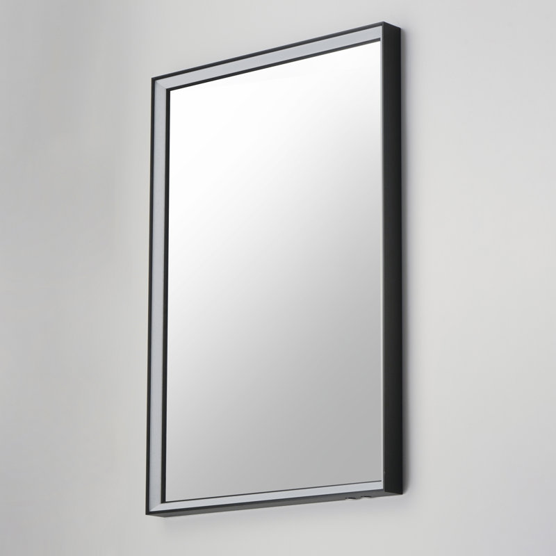 Bevel-LED Mirror, 30" x 24", Gold/Black