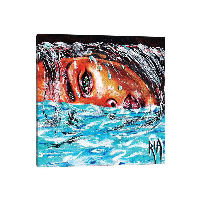 «Never donner par l'artiste Ria», reproduction d'art, H 26 po x l 26 po x P 1,5 po, Aucun mat, Toile tendue