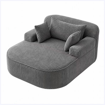 Chaise longue en velours côtelé sans assemblage