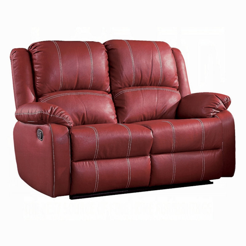 Causeuse inclinable manuelle, plateau-coussin, similicuir Zuru Motion, Rouge