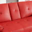 Canapé-lit pliant double en cuir rouge 67 pouces avec table basse pour bureau