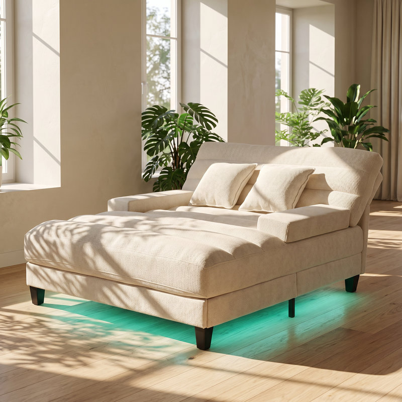 Canapé-lit moderne en chenille l 57,1 po x P 63,8 po x H 36,2 po Modern
