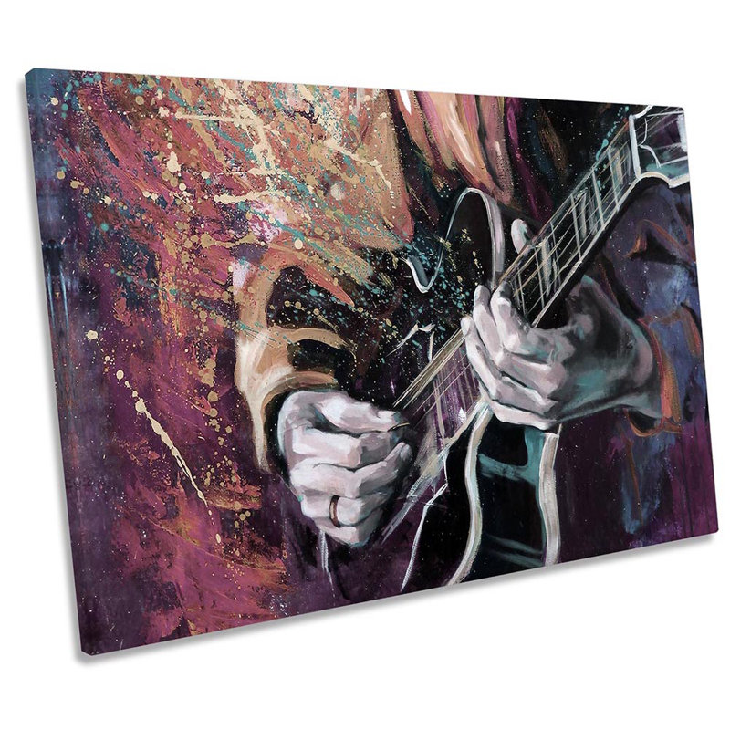 Guitar Music Paint Repro - Wrapped Canvas Print, 30.5cm H x 45.7cm W x 2cm D